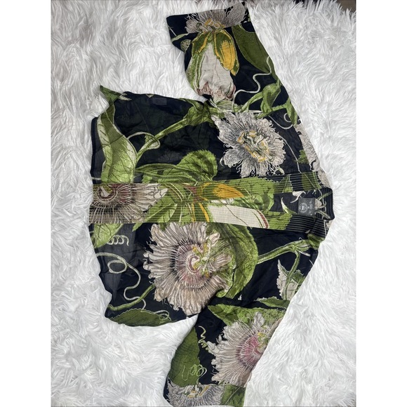 One Hundred Stars Kimono OS New Passion Floral Vibrant Open Front Relaxed Light - Picture 3 of 10